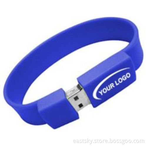 Silicone bracelet USB flash drive, 64MB to 32GB flash memory capacity, data retention over 10 years